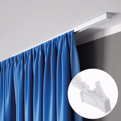 Kit rail à rideaux plafond simple 100 cm avec crochets