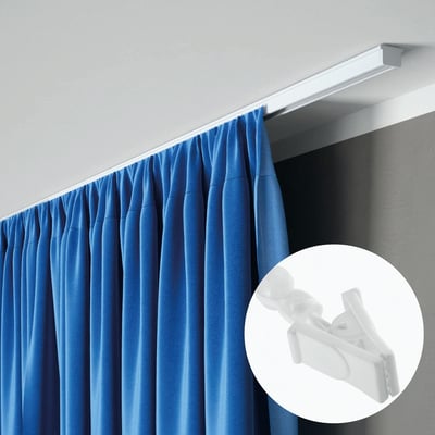 Kit rail à rideaux plafond simple 150 cm avec crochets